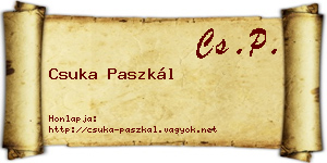 Csuka Paszkál névjegykártya